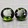 Natural Party Color Green Tourmaline 1.02 Ct. 2 Pcs Round Shape 5 Mm Gems