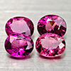 Natural Party Color Pink Tourmaline 2.30 Ct. 4 Pcs Oval Shape 5.7 x 4.7 Mm Gems
