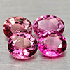Natural Pink Tourmaline 1.84 Ct. 4 Pcs Oval Shape 5.7 x 4.3 Mm Gems