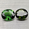 Natural Party Color Green Tourmaline 1.10 Ct. 2 Pcs Oval Shape 5.5 x 4.7 Mm