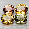Natural Gemstones Party Color Tourmaline 1.63 Ct. 4 Pcs. Oval Shape Unheated