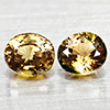 Natural Yellow Green Tourmaline 1.09 Ct. 2 Pcs Oval Shape Gemstones From Nigeria