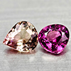 Natural Party Color Pink Tourmaline Gems 1.01 Ct. 2 Pcs Pear Shape Unheated