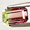 Natural Bi Color Tourmaline 0.75 Ct. Octagon Shape 6.2 x 4 Mm Gemstone
