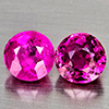 Natural Pink Tourmaline 1.28 Ct. 2 Pcs Round Shape 5.2 Mm Gemstones From Nigeria