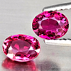 Natural Pink Tourmaline 1.50 Ct. 2 Pcs Oval Shape 6.7 x 5 Mm Gemstone from Nigeria