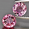 Natural Pink Tourmaline 1.62 Ct. 2 Pcs Round Shape 6 Mm Gemstone From Nigeria
