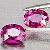 Natural Pink Tourmaline 1.34 Ct. 2 Pcs Oval Shape 6.7 x 5 Mm Gemstone from Nigeria