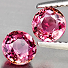 Natural Pink Tourmaline 1.36 Ct. 2 Pcs Round Shape 5.6 Mm Gemstone From Nigeria
