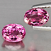 Natural Pink Tourmaline Gemstones 1.20 Ct. 2 Pcs. Oval Shape 6.1 x 4.3 Mm.