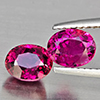 Natural Pink Tourmaline 1.98 Ct. 2 Pcs Oval Shape 6.8 x 5.5 Mm Gemstone from Nigeria