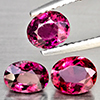 Natural Pink Tourmaline 2.15 Ct. 3 Pcs Oval Shape 6.3 x 4.5 Mm Gemstone from Nigeria