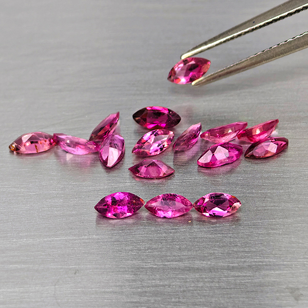 Natural Pink Tourmaline Gemstones 2.04 Ct. 16 Pcs. Marquise Shape And Mixed Size Natural Pink Tourmaline Gemstones 2.04 Ct. 16 Pcs. Marquise Shape And Mixed Size