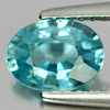 Blue Zircon 1.26 Ct. Clean Oval Shape 7.1 x 5.3 Mm. Natural Gemstone Cambodia