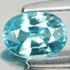 Blue Zircon 1.25 Ct. VVS Oval Shape 7.1 x 5.1 Mm. Natural Gemstone Cambodia
