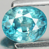 Blue Zircon 1.02 Ct. Oval Shape Size 5.9 x 5 Mm. Natural Gemstone Cambodia
