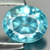 Blue Zircon 0.99 Ct. Clean Oval 6 x 4.8 x 3.4 Mm. Natural Gemstone Cambodia