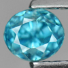 Blue Zircon 0.92 Ct. Oval Shape 5 x 4.4 x 4.8 Mm. Natural Gemstone Cambodia