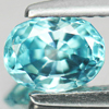 Blue Zircon 1.35 Ct. Oval Shape Size 6.8 x 5.2 Mm. Natural Gemstone Cambodia