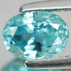 Blue Zircon 1.58 Ct. Oval Shape 7.2 x 5.4 Mm. Natural Gemstone Cambodia