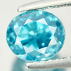 Blue Zircon 2.70 Ct. Clean Oval Shape 7.3 x 6 Mm. Natural Gemstone Cambodia