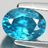 Blue Zircon 2.36 Ct. Clean Oval 7.5 x 5.6 x 5.4 Mm. Natural Gemstone Cambodia