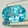 Blue Zircon 1.29 Ct. VVS Oval Shape 7 x 5 Mm. Natural Gemstone From Cambodia