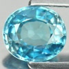 Blue Zircon 1.58 Ct. VVS Oval Shape 7 x 6.2 Mm. Natural Gemstone Cambodia