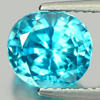 Blue Zircon 3.63 Ct. Oval Shape 8.5 x 7.7 x 5.6 Mm. Natural Gemstone Cambodia