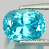 Blue Zircon 4.21 Ct. Cushion Shape Size 9.5 x 7 Mm. Natural Gemstone Cambodia