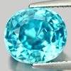 Blue Zircon 4.73 Ct. Oval Shape 9.8 x 8.7 x 5.4 Mm. Natural Gemstone Cambodia