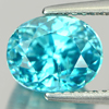 Blue Zircon 4.41 Ct. Oval Shape 8.7 x 7.1 x 7 Mm. Natural Gemstone Cambodia