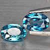 Natural Blue Zircon 1.41 Ct. 2 Pcs Oval Shape 6.1 x 4.1 Mm Gemstone from Cambodia
