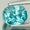 Blue Zircon Natural Gemstone 1.60 Ct. Oval Shape 6.5 x 5.2 Mm. From Cambodia