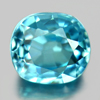 Blue Zircon 4.32 Ct. VVS Cushion 8.5 x 7.7 Mm. Natural Gemstone From Cambodia