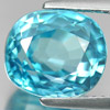 Blue Zircon 7.22 Ct. VVS Cushion Shape 10.4 x 9.1 Mm. Natural Gemstone Cambodia
