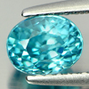 1.55 Ct. Oval Shape Natural Blue Zircon Cambodia Gem