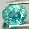 Blue Zircon Natural Gemstone 1.48 Ct. Oval Shape 6.3 x 5.2 Mm. From Cambodia