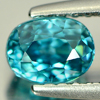 Blue Zircon 1.08 Ct. Oval Shape 5.8 x 4.4 x 4.1 Mm. Natural Gem From Cambodia
