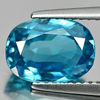 Blue Zircon 3.80 Ct. VVS Oval Shape 9.6 x 6.9 Mm. Natural Gemstone From Cambodia
