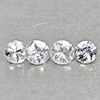 Natural White Zircon 1.21 Ct. 4 Pcs. Round Diamond Cut 3.9 Mm Gemstones