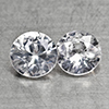 Natural White Zircon 1.02 Ct. 2 Pcs. Round Diamond Cut 4.4 Mm Gemstones