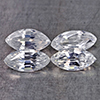 Natural White Zircon 3.59 Ct. 4 Pcs. Marquise Shape 8.2 Mm Gemstones