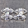 Natural White Zircon 3.01 Ct. 4 Pcs. Marquise Shape 8 Mm Gemstones