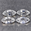Natural White Zircon 3.06 Ct. 4 Pcs. Marquise Shape 8 x 4 Mm. Gemstones