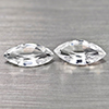 Natural Gems White Color Zircon 1.29 Ct. 2 Pcs. Marquise
