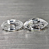 Natural Gems White Color Zircon 1.52 Ct. 2 Pcs. Marquise