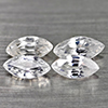 1.82 Ct. 4 Pcs. Marquise Natural Gems White Color Zircon