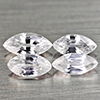2.80 Ct. 4 Pcs. Marquise Natural Gems White Color Zircon