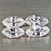 2.44 Ct. 4 Pcs. Marquise Natural Gems White Color Zircon